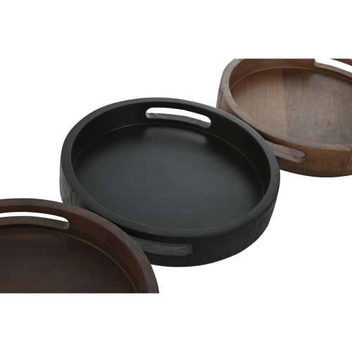 Pladanj za aperitive Home ESPRIT Smeđa Crna Tamno smeđi Svijetlo smeđi Kolonijalni 30 x 30 x 5 cm (3 kom.) Cijena