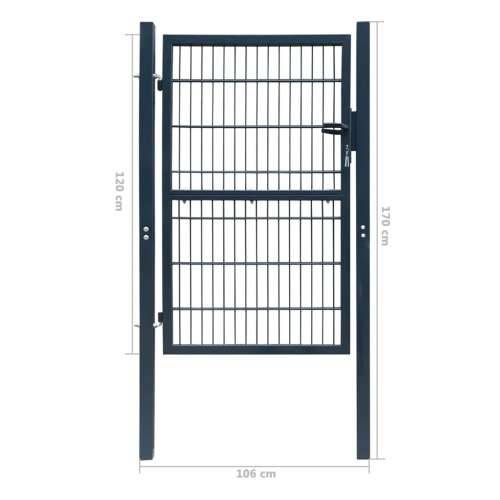 2D vrata za ogradu (jednostruka) antracit siva 106 x 170 cm Cijena