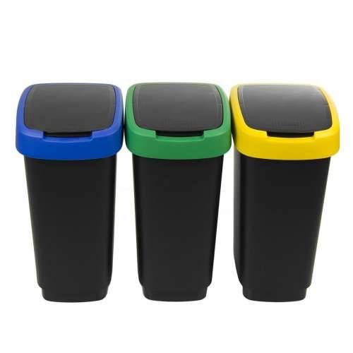 Kanta za smeće Rotho Twist Plava Crna Crvena Zelena 25 L Plastika Cijena