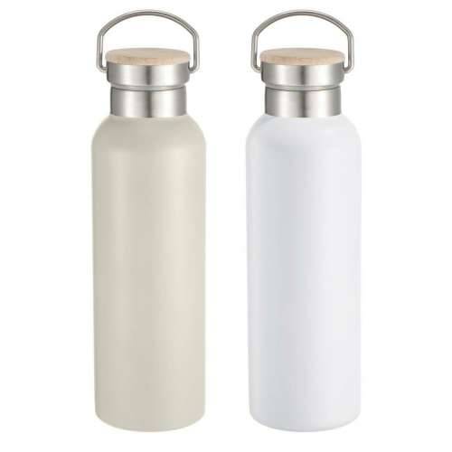 Boca vode Home ESPRIT Bijela Bež Prirodno Bambus Nehrđajući Čelik 500 ml (2 kom.) Cijena