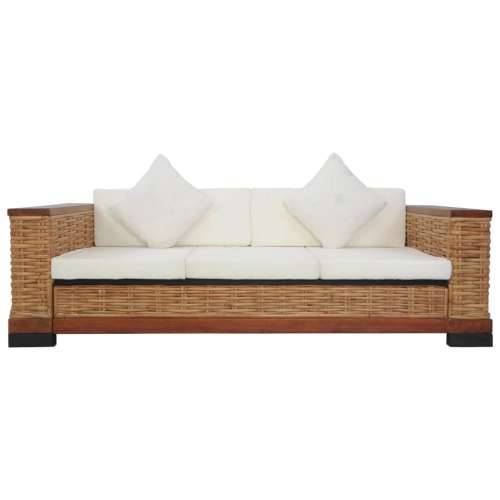 2-dijelni set sofa od prirodnog ratana s jastucima smeđi Cijena