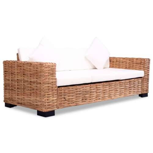 3-dijelni set sofa od prirodnog ratana s jastucima  - 1-sjedalo + dvosjed + trosjed Cijena