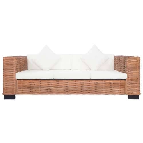 3-dijelni set sofa od prirodnog ratana s jastucima  - 1-sjedalo + dvosjed + trosjed Cijena