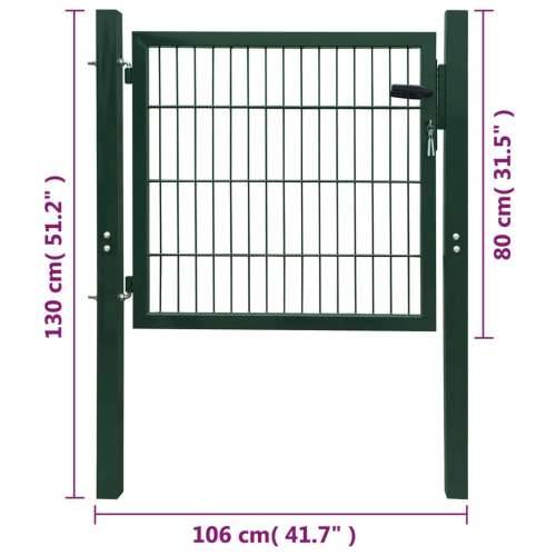 2D vrata za ogradu (jednostruka) zelena 106 x 130 cm Cijena