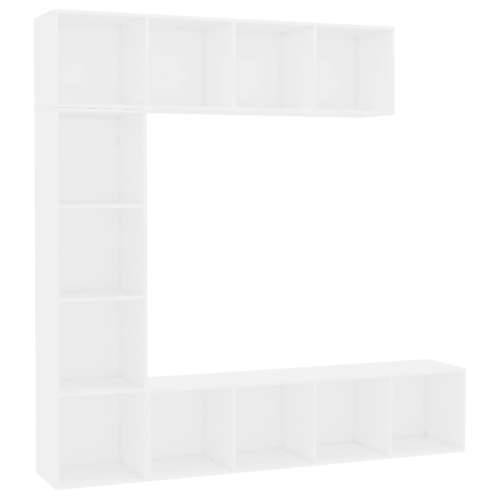 3-dijelni set ormarića za knjige/TV bijeli 180 x 30 x 180 cm Cijena
