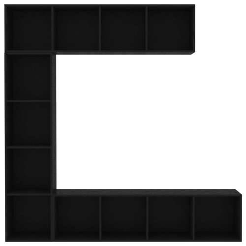 3-dijelni set ormarića za knjige/TV crni 180 x 30 x 180 cm Cijena