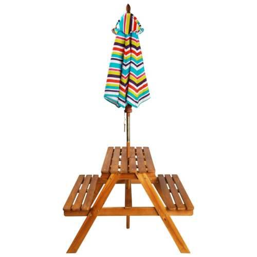 Dječji stol za piknik sa suncobranom 79x90x60 cm bagremovo drvo Cijena