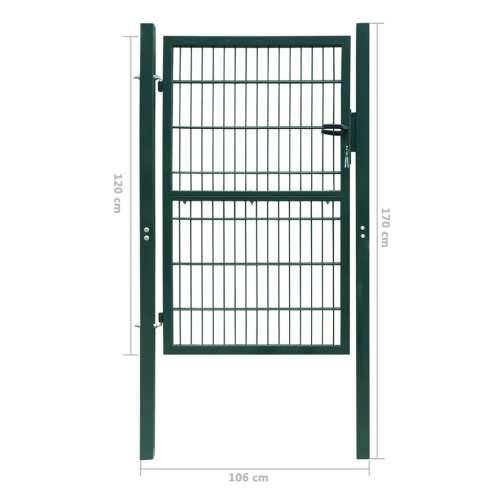 2D vrata za ogradu (jednostruka) zelena 106 x 170 cm Cijena