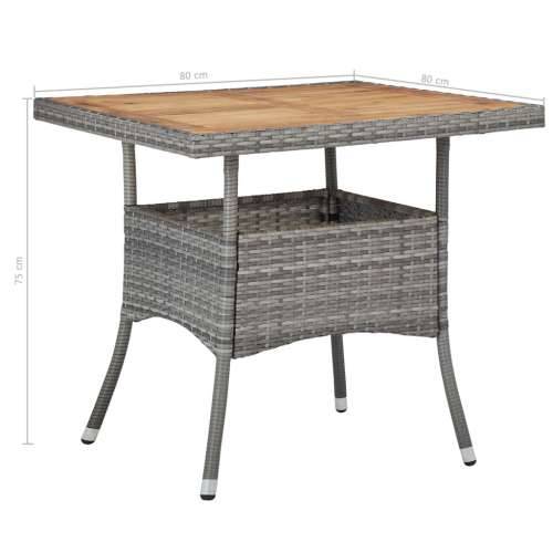 Vrtni blagovaonski stol od poliratana i bagremovog drva sivi Cijena