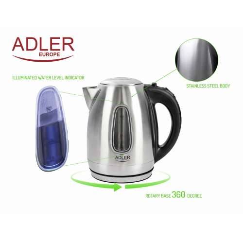 Kuhalo Adler AD 1223 Crna Nehrđajući Čelik 2000 W 1,7 L Cijena