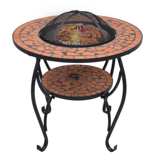Mozaični stolić s posudom za vatru terakota 68 cm keramički Cijena