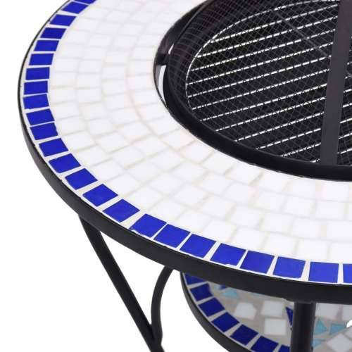 Mozaični stolić s posudom za vatru plavo-bijeli 68 cm keramički Cijena