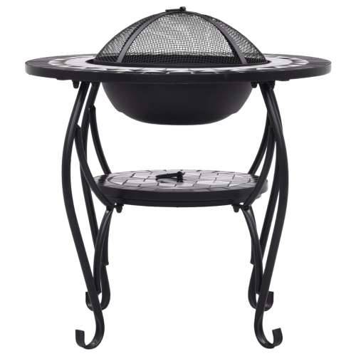 Mozaični stolić s posudom za vatru crno-bijeli 68 cm keramički Cijena