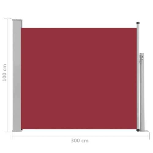Uvlačiva bočna tenda za terasu 100 x 300 cm crvena Cijena