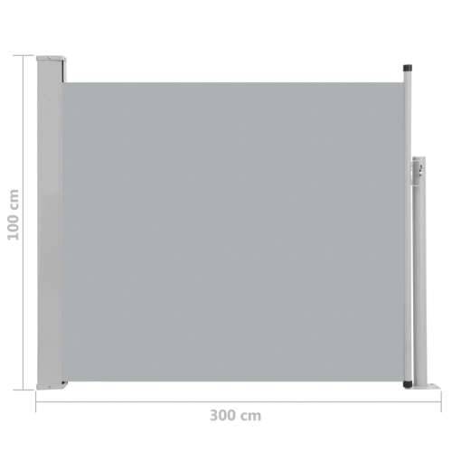 Uvlačiva bočna tenda za terasu 100 x 300 cm siva Cijena