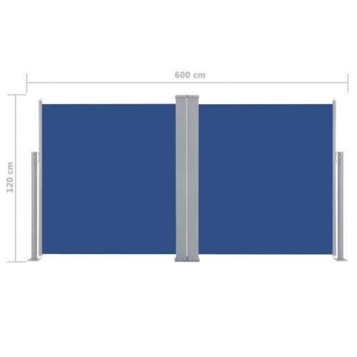 Uvlačiva bočna tenda 120 x 600 cm plava Cijena
