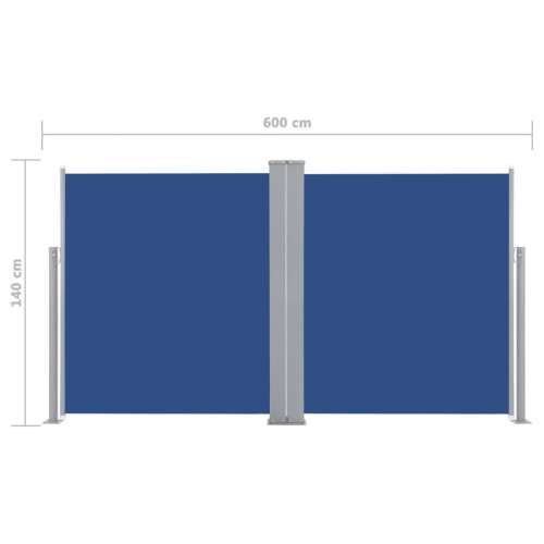 Uvlačiva bočna tenda 140 x 600 cm plava Cijena