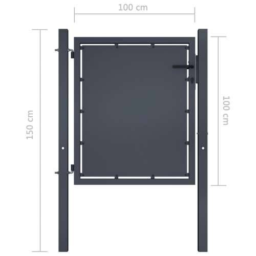 Dvorišna vrata - Vrtna vrata čelična 100 x 100 cm antracit - 100 x 100 cm Cijena