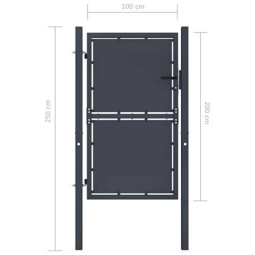 Dvorišna vrata - Vrtna vrata čelična 100 x 200 cm antracit - 100 x 200 cm Cijena