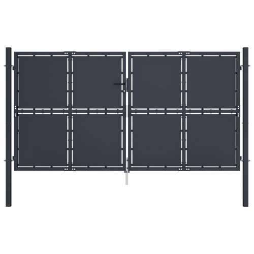 Dvorišna vrata - Vrtna vrata čelična 300 x 175 cm antracit - 300 x 175 cm Cijena
