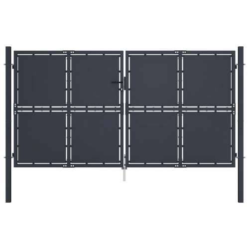 Dvorišna vrata - Vrtna vrata čelična 300 x 200 cm antracit - 300 x 200 cm Cijena