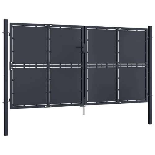 Dvorišna vrata - Vrtna vrata čelična 300 x 200 cm antracit - 300 x 200 cm Cijena