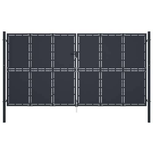 Dvorišna vrata - Vrtna vrata čelična 400 x 200 cm antracit - 400 x 200 cm Cijena