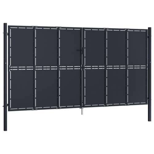 Dvorišna vrata - Vrtna vrata čelična 400 x 200 cm antracit - 400 x 200 cm Cijena