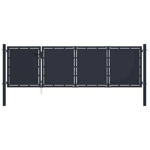 Dvorišna vrata - Vrtna vrata čelična 350 x 100 cm antracit - 350 x 100 cm Cijena