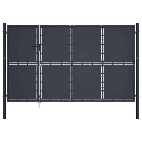 Dvorišna vrata - Vrtna vrata čelična 350 x 200 cm antracit - 350 x 200 cm Cijena