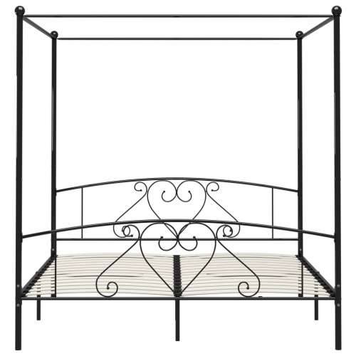Okvir za krevet s nadstrešnicom crni metalni 180 x 200 cm Cijena