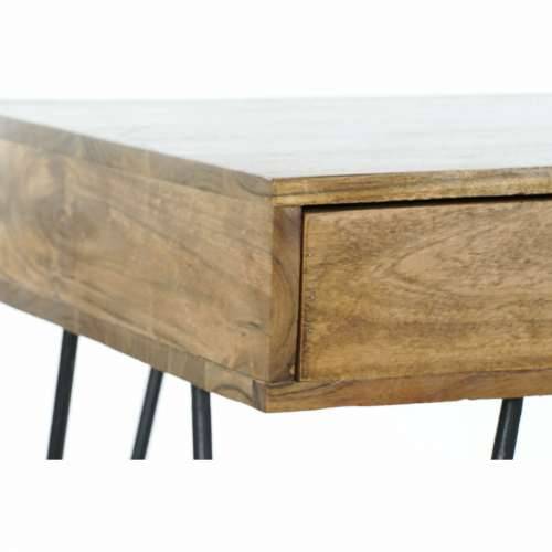Pisaći stol DKD Home Decor 115 x 55 x 76 cm Prirodno Crna Metal Cijena