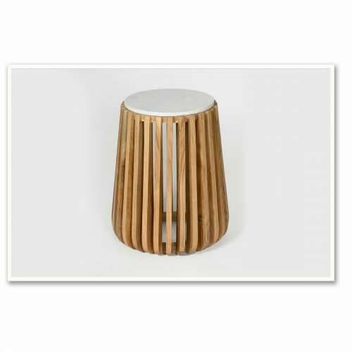 Pomoćni stolić DKD Home Decor Bijela Prirodno Mramor Drvo Manga 47 x 47 x 58 cm Cijena