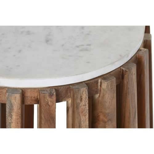 Pomoćni stolić DKD Home Decor Bijela Prirodno Mramor Drvo Manga 47 x 47 x 58 cm Cijena