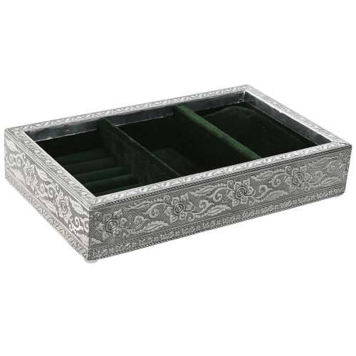 Kutija za nakit Home ESPRIT Zelena Srebrna Drvo Aluminij 25 x 15 x 5 cm Cijena