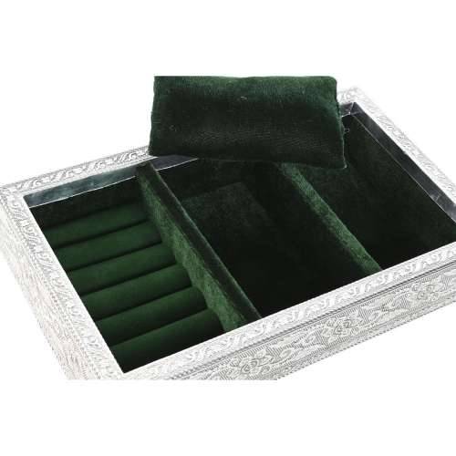 Kutija za nakit Home ESPRIT Zelena Srebrna Drvo Aluminij 25 x 15 x 5 cm Cijena