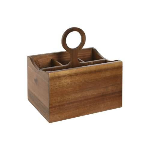 Košara za pribor za jelo Home ESPRIT Prirodno Drvo akacije 21 x 14,5 x 22 cm Cijena