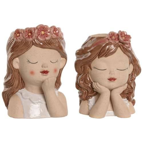 Tegla za biljke Home ESPRIT Bijela Bež Roza Dolomite chica 12 x 14 x 18 cm (2 kom.) Cijena