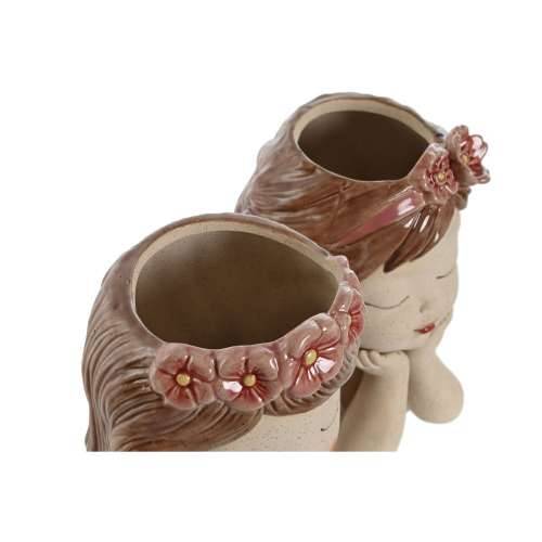 Tegla za biljke Home ESPRIT Bijela Bež Roza Dolomite chica 12 x 14 x 18 cm (2 kom.) Cijena