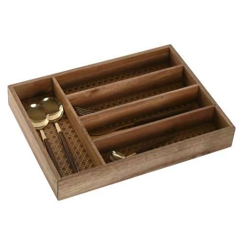 Organizator Pribora za Jelo Home ESPRIT Prirodno Drvo akacije 34,5 x 25,5 x 5 cm Cijena