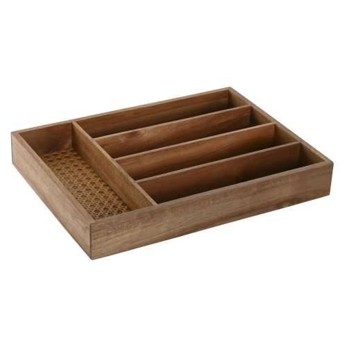 Organizator Pribora za Jelo Home ESPRIT Prirodno Drvo akacije 34,5 x 25,5 x 5 cm Cijena