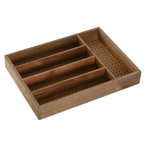 Organizator Pribora za Jelo Home ESPRIT Prirodno Drvo akacije 34,5 x 25,5 x 5 cm Cijena