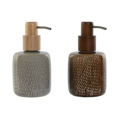Dozator za Sapun Home ESPRIT Smeđa Siva Polietilen Gres Keramika 8,5 X 8,5 X 16 cm (2 kom.) Cijena