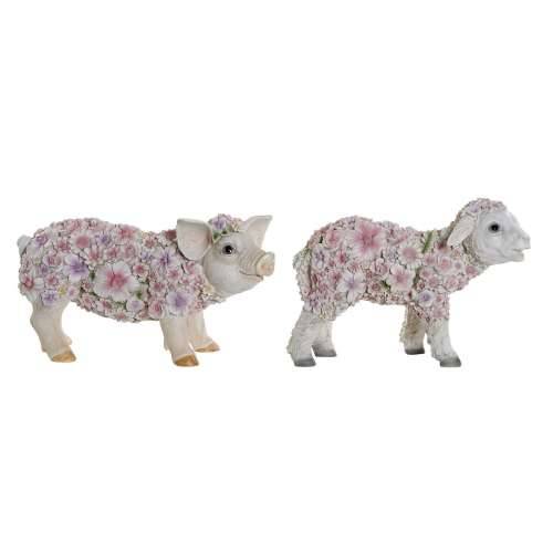 Ukrasna figura Home ESPRIT Bijela Pisana Ziedi 34 X 13,5 X 18,5 cm (2 kom.) Cijena