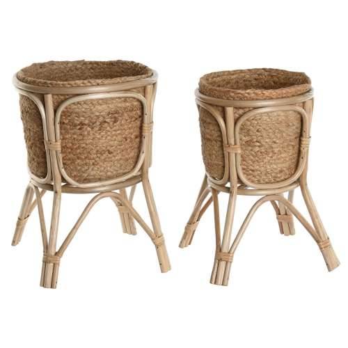 Set žardinjera Home ESPRIT Prirodno ispleten od pruća Vlakna 28 x 28 x 38 cm (2 Dijelovi) Cijena