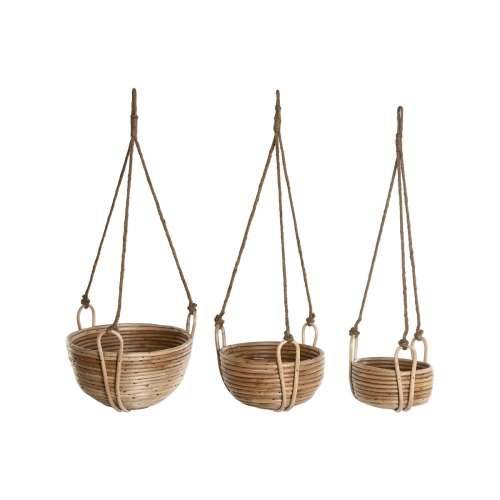 Set žardinjera Home ESPRIT Prirodno ispleten od pruća Uže 31 x 31 x 23 cm (3 Dijelovi) Cijena