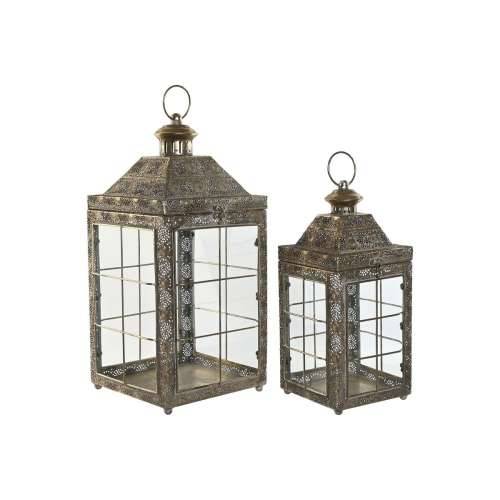 Lanterne Home ESPRIT zlatan Metal Kristal Arap 26 x 26 x 53 cm (2 Dijelovi) Cijena