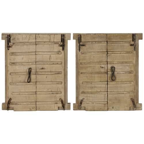 Zidni Ukras Home ESPRIT Bež Prirodno Prozor 45 X 5 X 51 cm Cijena