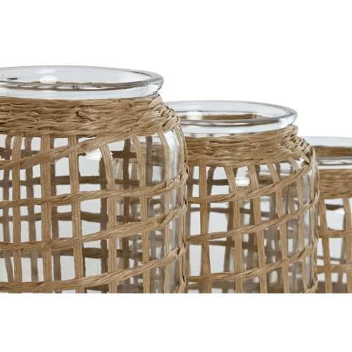 Vrč Home ESPRIT Prirodno Kristal 16,5 x 16,5 x 27 cm (3 Dijelovi) Cijena