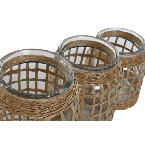 Vrč Home ESPRIT Prirodno Kristal 16,5 x 16,5 x 27 cm (3 Dijelovi) Cijena